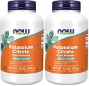 עכשיו תוספי מזון, אבקת פוטאסום Citrate, תומך אלקטרוליטזון ו pH רגיל *, מינרלים חיוניים, 12-Ounce (Pack of 2)