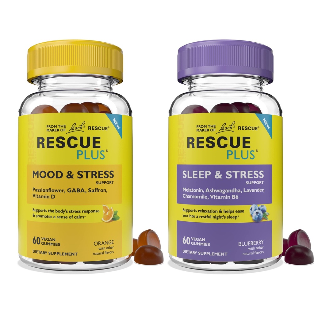 Bach Rescue Plus Gummy Day & Night Bundle 2 x 60 Count