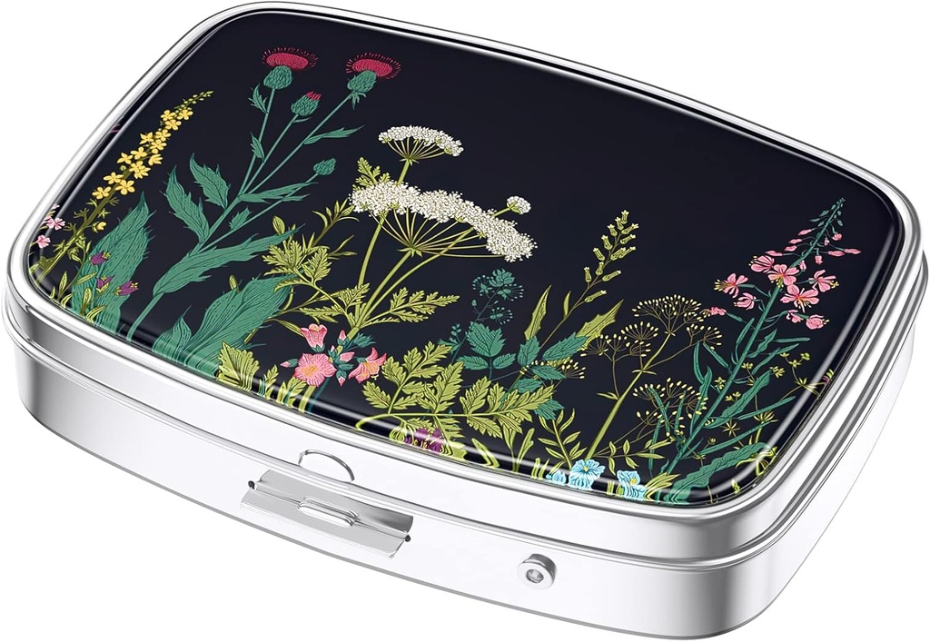 Nipichsha Pill Box, Small Pill Case for Purse & Pocket, Cool Travel Medicineer, Portable Medicine Container Holder to Hold ויטמינים, תרופות, שמן דגים ותוספים, Dandelion