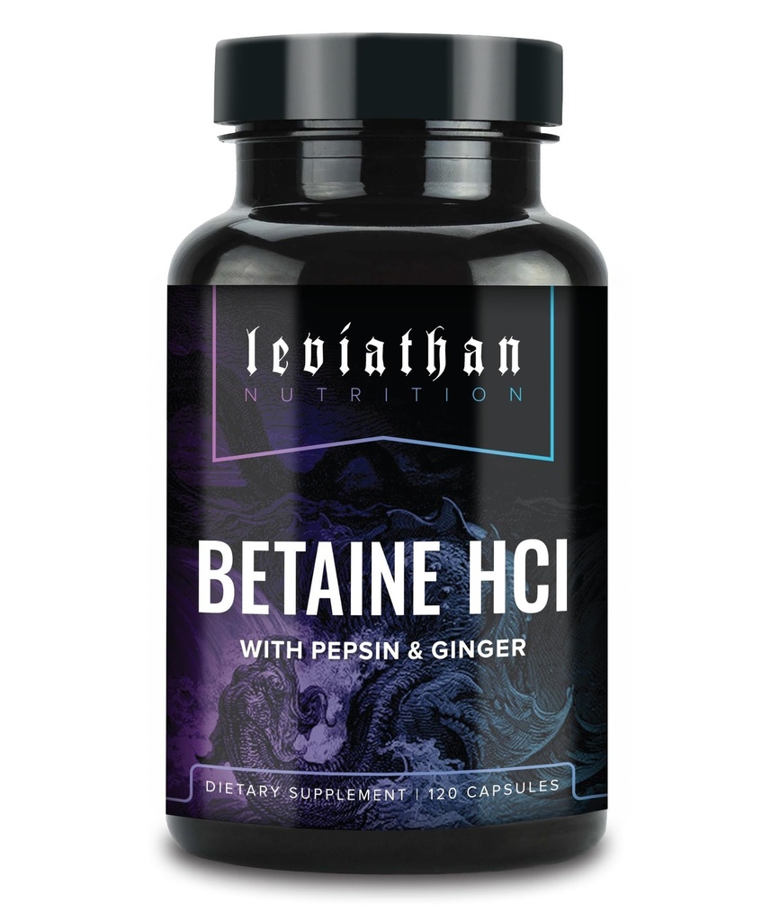 לוי איתן Betaine HCl עם פפסין & ג'ינג'ר - תוסף Enzymes Digestive עבור Digestion Aid & Support, Stomach Acid & Foodsent Absorption