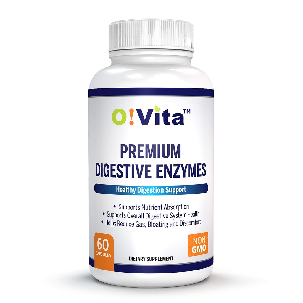 Enzymes עם אנזים המבוססים על צמחים, תומך Better Digestion, תזונה תזונתית טובה יותר (60 קפסולות ירקות non-GMO)