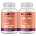 BestVITE L-Citrulline 750 מ"ג לקפסולה (240 קפסולות צמחוניות) (120 x 2) - No Stearates - No Silica - No Fillers - Non GMO - Gluten Free - טבעוני