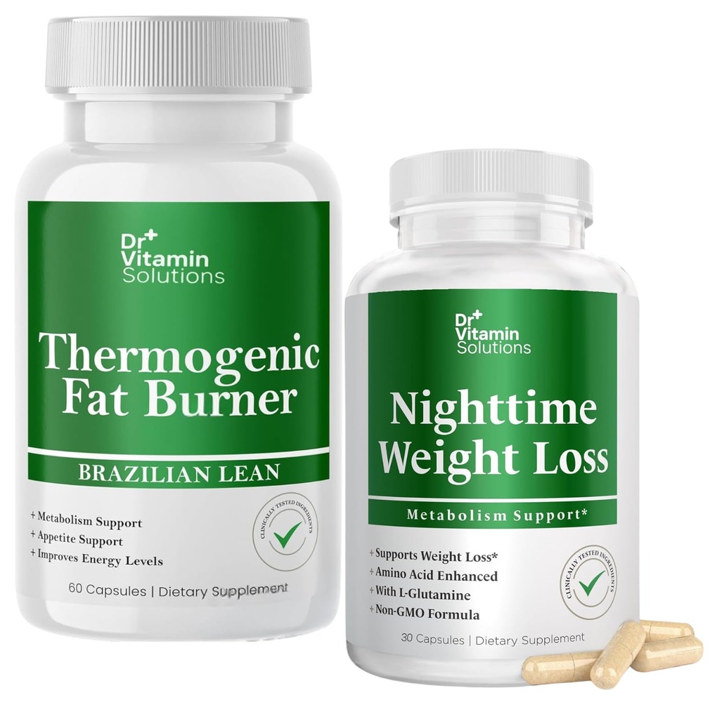 DR VITAMIN SOLUTIONS Thermogenic Fat Burner & Nighttime Weight Loss Pills for Women, Waist Trimmer & Supplements for Bloating for Women & Men, 90 Capsules