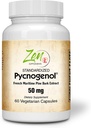 Zen Supplements Pycnogenol 50 מ"ג - הפקה סטנדרטית של פין הים הצרפתי Pine Bark עבור אנטיoxidant & Inflammation Support - Non-GMO, Gluten & Soy Free 60-Vegcapscaps