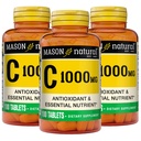 MASON NATURAL ויטמין C 1000 מ"ג, 300 יום אספקה, תומך מערכת החיסון בריאה, אנטי-חמצן חיוני וחומרים מזינים, 3 Pack