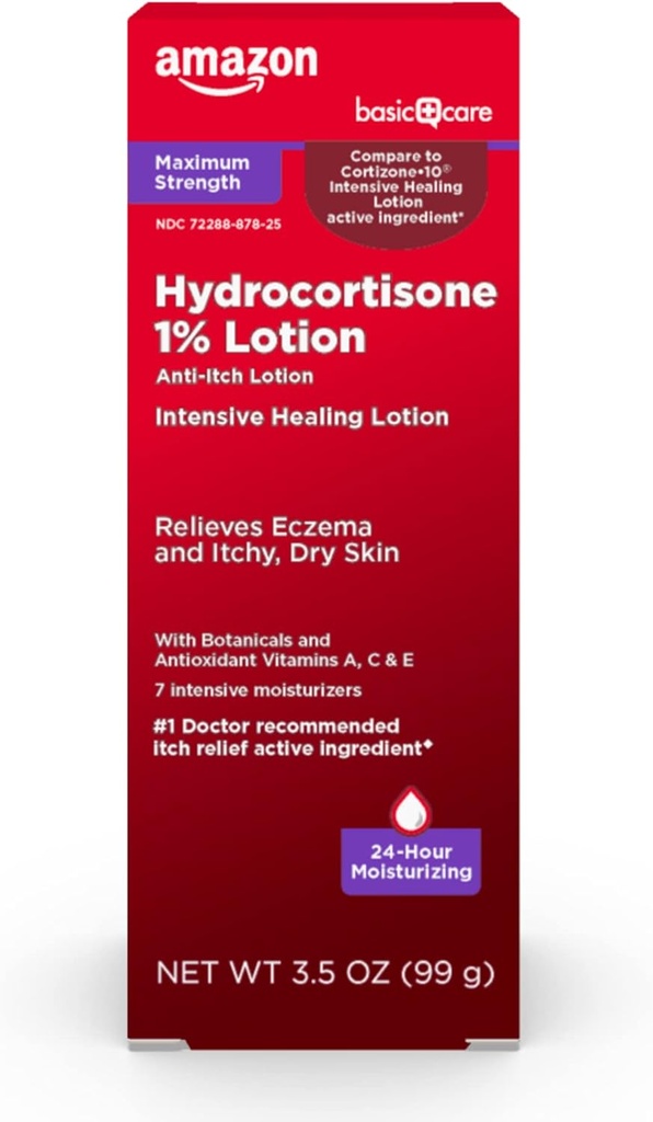 כוח מקסימלי של טיפול 1% Hydrocortisone Anti-Itch Lotion עבור אקסזמה, 3.5 אונקיה (Pack of 1)