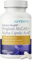 Juvenon Cell Health | Heart, Brain Supplement with Acetyl L-Carnitine ו- Biotin - תומך NAD+ פונקציונלי, ייצור אנרגיה, Mood, Revitalized Metabolism, Mental Focus & Clarity (60 טבליות)