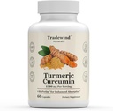 Turmeric Curcumin 1300mg - Premium Turmeric עם 95% Curcuminoids & BioPerine Black Pepper Extractine - הגדלת Absorption - non-GMO - 60 קפסולות ירקות - מיוצר בארה"ב