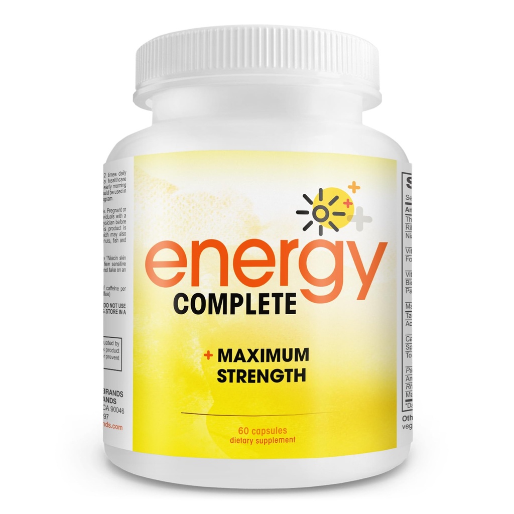 אנרגיה שלמה - 18-in-1 אנרגיה ירוקה ו- Focus תוסף - טבעוני Caffeine Pills (60 קפסולות יומיות)