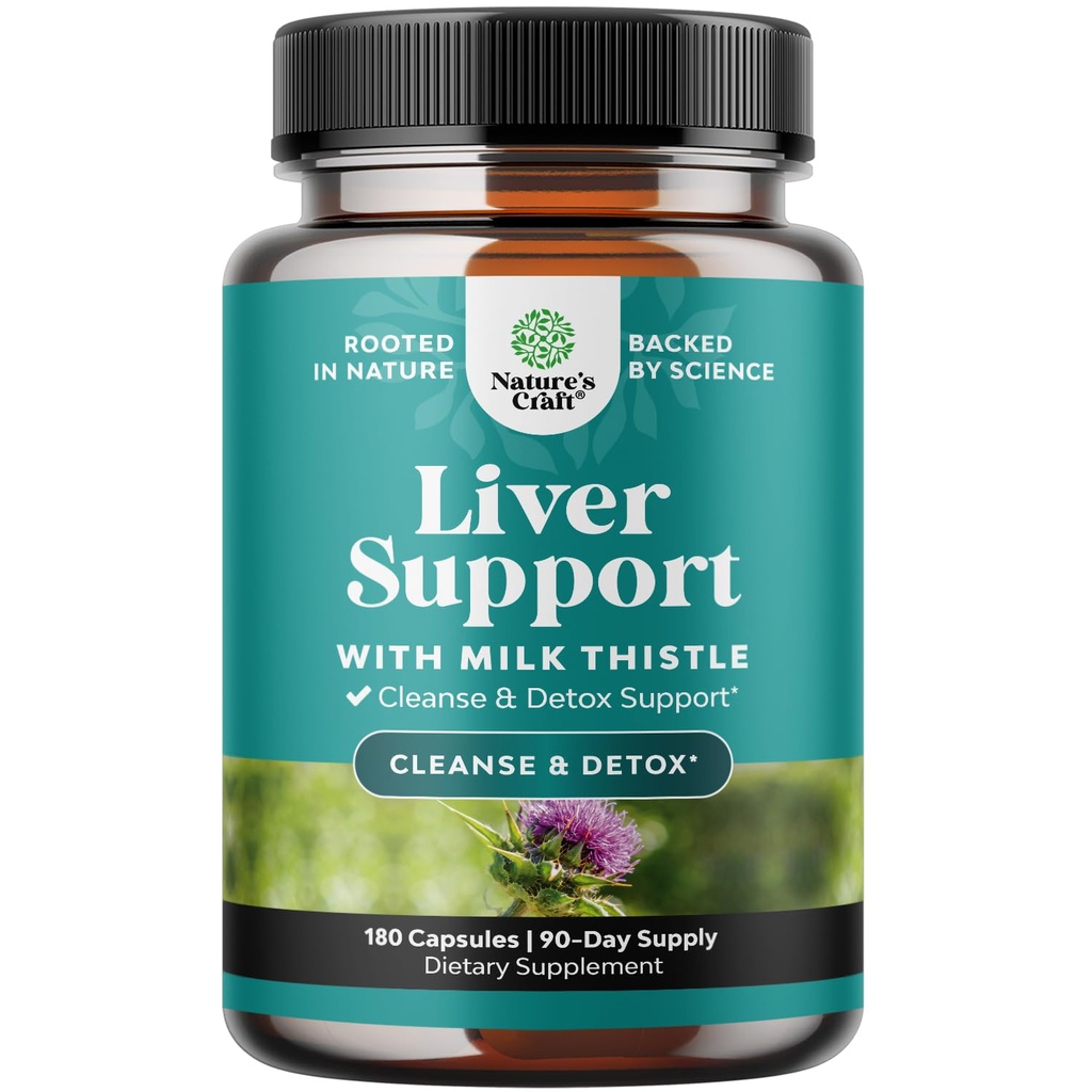 Liver ניקוי Detox & תיקון 180 קפסולות - Herbal Liver תומך חלב תוספת חלב Thistle - Silymarin Milk Thistle תוספים עם Dandelion Root, Choline, Beetroot & Artichoke Extractt Extractt Extractture