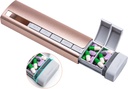Daviky Metal Travel Pill מארגנת, Premium אלומיניום Pill Box 7 Day, Weekly Daily Pill Case, Stylish & Cute Pill Holder for Medicines, תוספים ווויטמינים (Pink+Gray)
