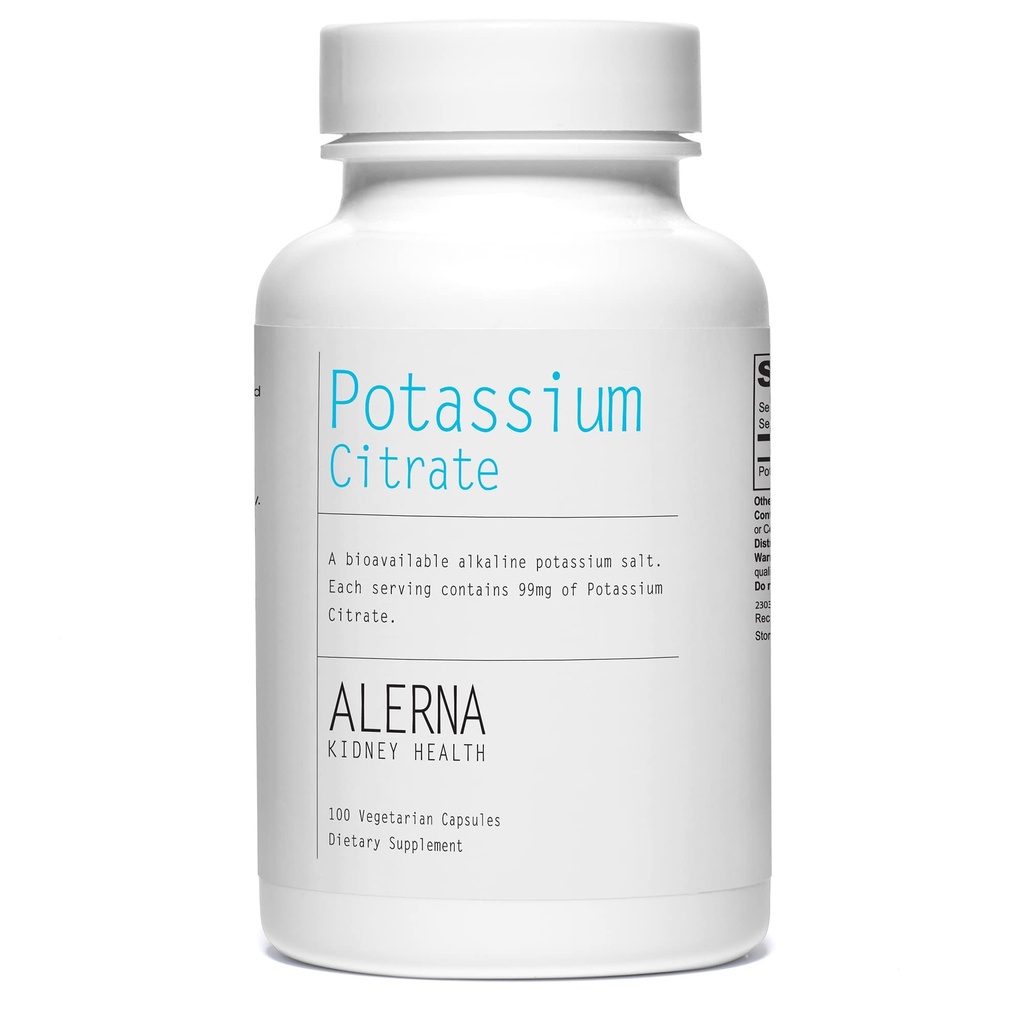 Potassium Citrate 99 מ"ג - תומך Electrolyte Balance ו- pH רגיל - מינרלים חיוניים - 100 קפסולות צמחוניות