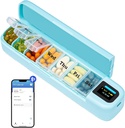 Daviky Smart Pill מארגנת עם אזעקה, Bluetooth Daily פעם ביום Box 7 יום עם APP, שבועי נסיעות מקרה, גלולת גלולות ניידת עבור תרופות, תוספים ווויטמינים (Green)