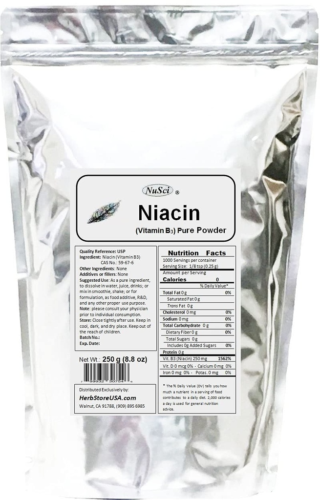 Niacin Vitamin B3 Pure Powder (250 Grams (8.8 oz))