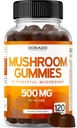 Mushroom Gummies 2,500 מ"ג ב 1 בלגן (120 מסטיקים עם Lions Mane, Cordyceps, Reishi & More Functional Mushrooms) Focus & Brain Mushroom - תוספת טבעונית ושלישית נבדק - ארצות הברית Made Made Made Made Made