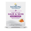 Nordic Naturals Zero Sugar Hair & Skin Gummy Chews, Strawberry Lemonade - 27 Gummy Chews - Biotin + GLA from Borage Oil - Promotes Healthy Balance of Fats in Skin - Non-GMO - 27 Servings
