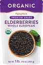 Piping Rock Elderberries Dried אורגני | 1lb Bulk תוסף: European Whole Berries