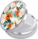 Nipichsha Pill Box, Small Pill Case for Purse & Pocket, Cool Travel Medicineer, Portable Medicine Container Holder to Hold ויטמינים, תרופות, שמן דגים ותוספים, פרחים לבנים