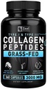 Zeal Naturals Collagen Peptides Collagen Pills (360 קפסולות) Grass Fed Collagen Pepetide אבקת - hydrolyzed Collagen אבקת עבור תוסף משותף TendonHair עור וציפורים - - -
