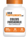 BulkSupplements.com Coleus Forskohlii לחלץ קפסולות - תוסף Forskolin, Forskolin קפסולות - תוסף צמחי, Gluten Free, 1 קפסולה לשרת, 60 קפסולות (Pack של 1)