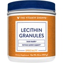 ויטמין Shoppe Lecithin Granules - שילוב טבעי של חומצות שומן חיוניות כדי לתמוך בתפקוד המוח ועצב, 100% Soy Based, פעם יומית (16 אבקת אוונס)