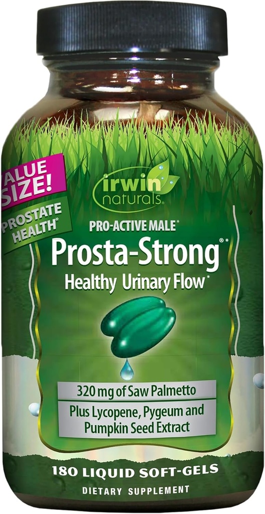 Irwin Naturals Prosta-Strong - 180 Softgels - Prostate Health Support with Saw Palmetto, Lycopene & Pumpkin Seed - תמיכה Urinary Flow