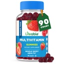 סוכר חינם Multivitamin חניכיים | עם ויטמין A, C, D, E, Niacin, B6, Folate, B12, Biotin, Pantothenic Acid, Zinc | Great Tasting Adult Multivitamin Gummy | 90 מסטיק