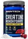 BodyTech 100% Pure Creatine Monohydrate Powder, Micronized Creatine Preworkout Supplement for Muscle Strength, Endurance & Power, Helps Build Muscle & Mass, Cherry Ice Flavor, 13 oz, 55 Servings