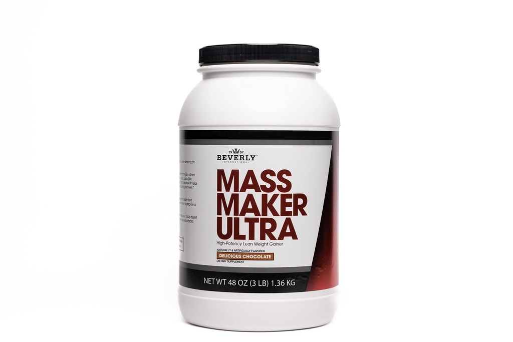 בוורלי אינטרנשיונל Mass Maker Ultra שוקולד, 14 משרתות, 3lb. Build Lean Mass כמו חלבון חלב Pro. Milk Isolate, חלבון Whey Isolate + Egg. MCT שמן.
