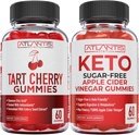 Atlantis Nutrition Tart Cherry 60 חניכיים + סוכר חינם Keto Apple Cider Vinegar 60mies