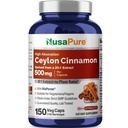 NusaPure Ceylon Cinnamon20:1 לחלץ, 500 מ"ג שווה 10,000 מ"ג Per Caps | 150 Veggie כמוסות | Non-GMO, עם bioperine