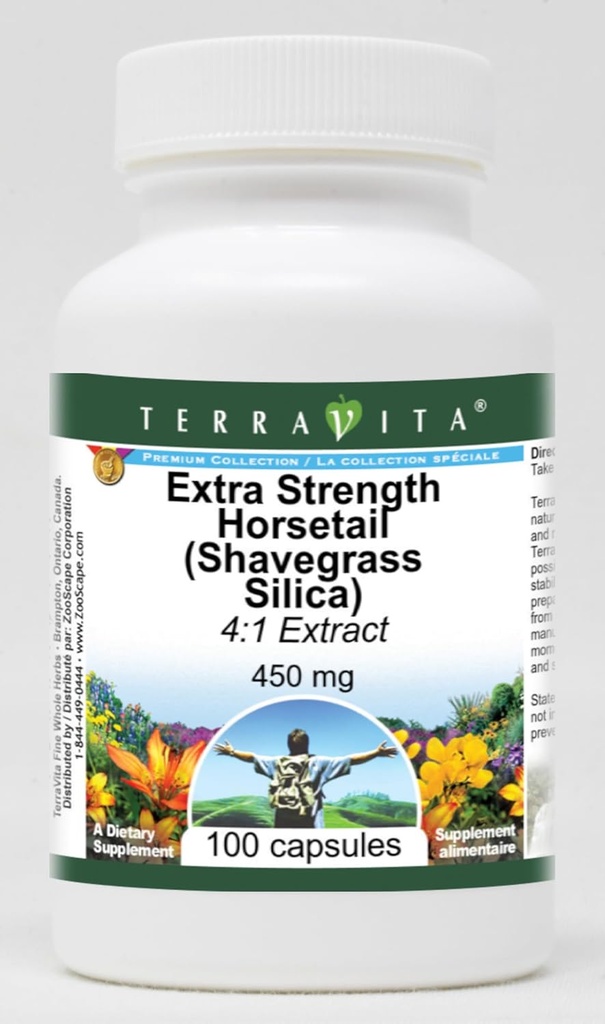 תוספת של צואה (Shavegras Silica) 4:1 לחלץ - 450 מ"ג (100 קפסולות, ZIN: 514199) - 3 Pack