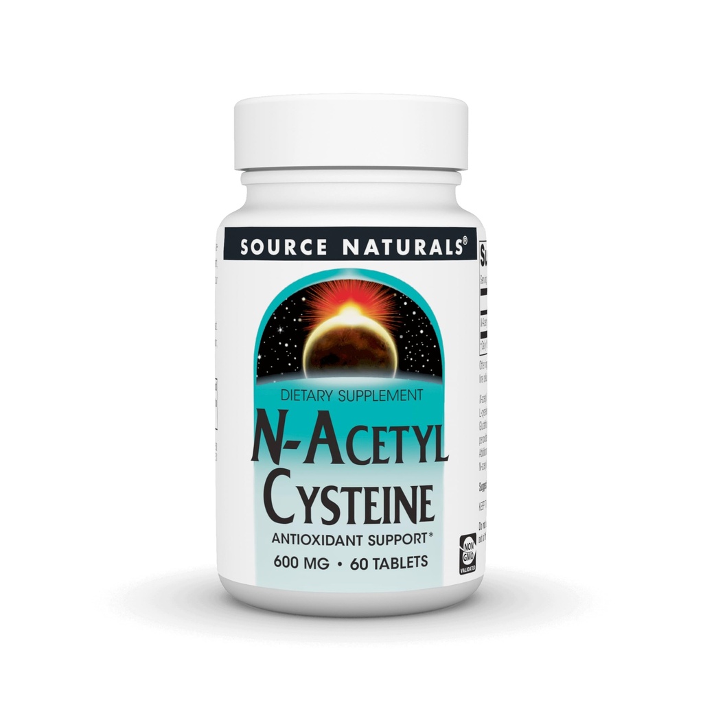 מקורות טבעיים N-Acetyl Cysteine Antioxidant תמיכה 600 מ"ג תוספת דיאטנית תמיכה בריאות הנשימה* - 60 טבליות