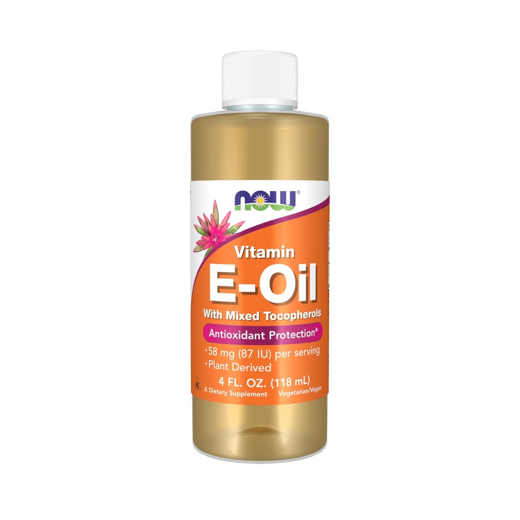תוספי מזון טבעיים, ויטמין E-Oil (D-Alpha Tocopherol) בתוספת Tocopherols מעורב, Antioxidant Protection *, 4Ounce