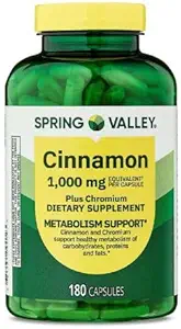 Generic Spring Valley Cinnamon Plus Chromium, 1000 מ"ג, 180 קפסולות ספירה - תוספי תזונה טבעיים עבור כללי בריאות + Sticker Dri Store