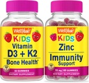 ובכן, ויטמין D3+K2 ילדים + Zinc Kids 15 מ"ג, מסטיקנים בונדלה - גדול Tasting, ויטמין תוסף, Gluten Free, GMO Free, Chewable Gummy