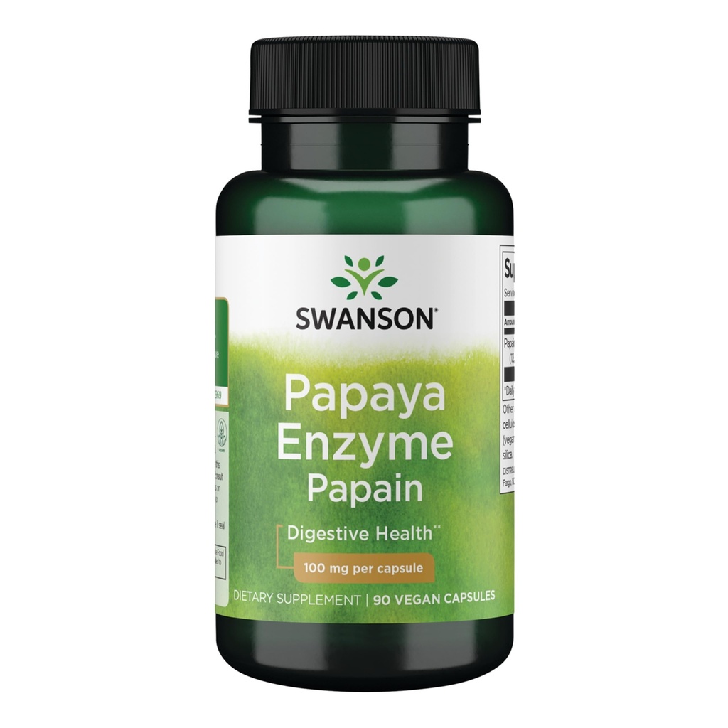 Swanson Papain Papaya Enzyme 100 מיליגרם 90 ואג קפסולות