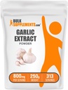 BulkSupplements.com Garlic Extracta - Garlic Supplement, Herbal Supplement, Allium Sativum - Herbal & Gluten Free, 800 מ"ג לשרת, 250g (8.8 oz) (Pack of 1)