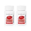 GeriCare Ferrous Sulfate Tablet 325 מ"ג, Elemental Iron 65 מ"ג תוספת ברזל עתיר שומן | תוספי תזונה 100 Count.
