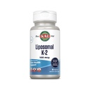 KAL Liposomal ויטמין K2 תוספת עם MK7 100 mcg - High Absorption, Liposomal טכנולוגיה - Advanced Bone Support - טבעוני, Gluten Free, Made Without Soy, 30 משרתים, 30 VegCaps