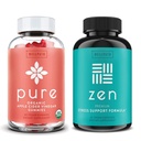 WellPath Pure Apple Cider Vinegar with Mother Gummies & Zen Mood תומך תוספי Bundle - Detox & Calm Energyשילוב, טבעוני, 60 Cts כל אחד