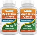 Best Naturals Magnesium Citrate (Citrato de Magnesio) 400 מ"ג 250 טבליות (400 מ"ג של Magnesium per 2 טבליות) (2)