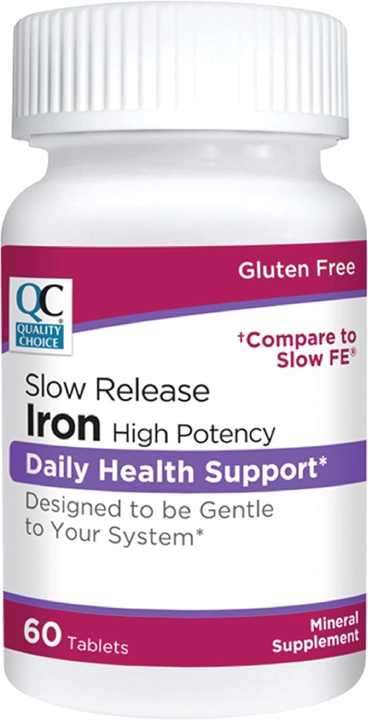 Quality Choice Iron High Potency Fall Tablets, 45 מ"ג, 60 טבליות לכל (Pack of 5)