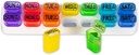 GMS Weekly Pill Organer - 7 Day AM /PM Pop Out Pill Pods עבור תוספי מזון, ויטמינים ותרופות - אידיאלי לשימוש יומיומי & נסיעות - Rainbow