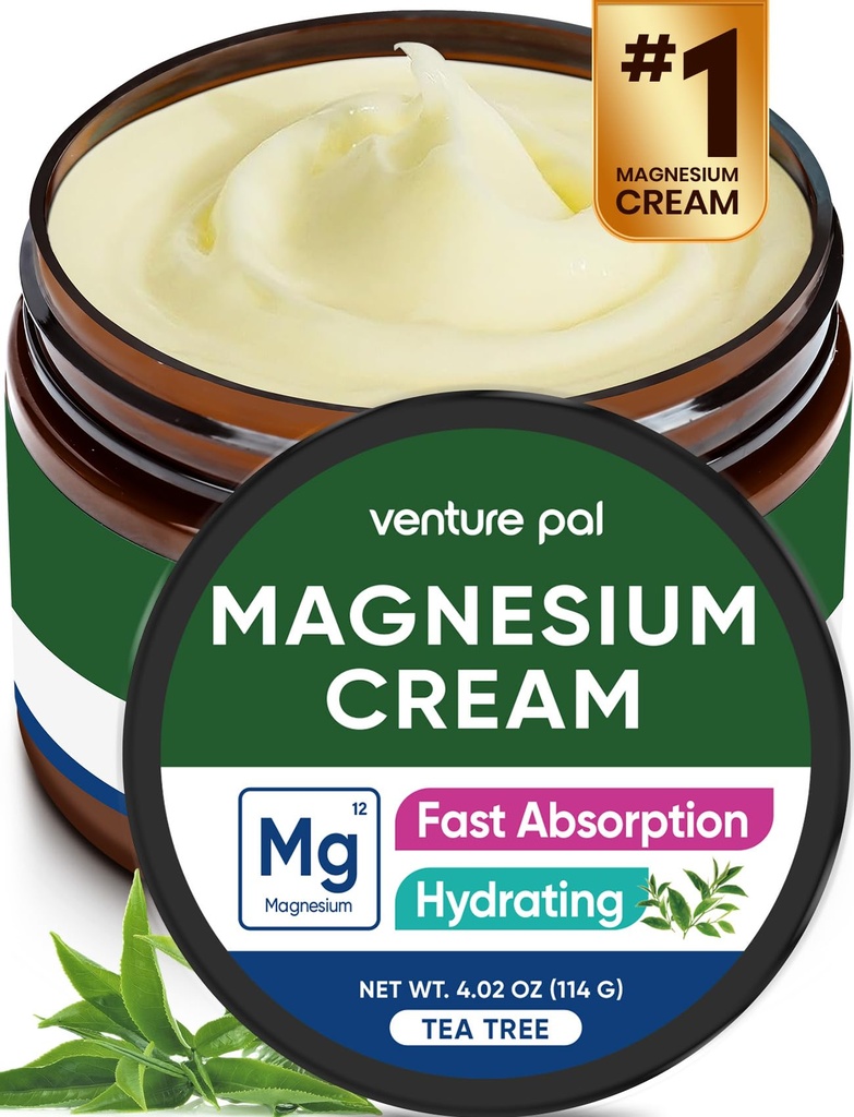 מיזם Pal Magnesium Lotion, קרם מגנזיום אקטואלי לשינה, Cramps & Pain, הרפיה שרירים, Calm, Moisturizing בתוספת שמן קוקוס, Shea Butter & Hyaluronic Acid, בטוח לילדים