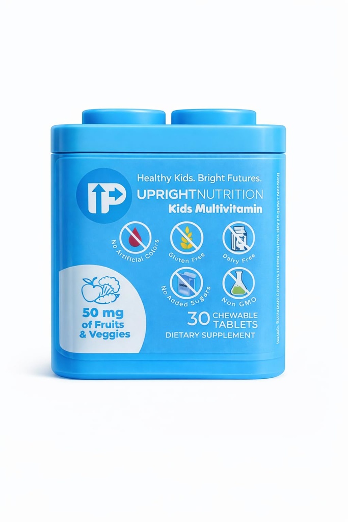 ילדים של Multivitamin | Chewable, Sugar-Free | 17+ Essential Foodsents | No זבל | כולל A, C, D3, E, K, B1, B2, B5, B7, B12, Calcium, Zinc & Magnesium | Kid-approved Flavored Flavor