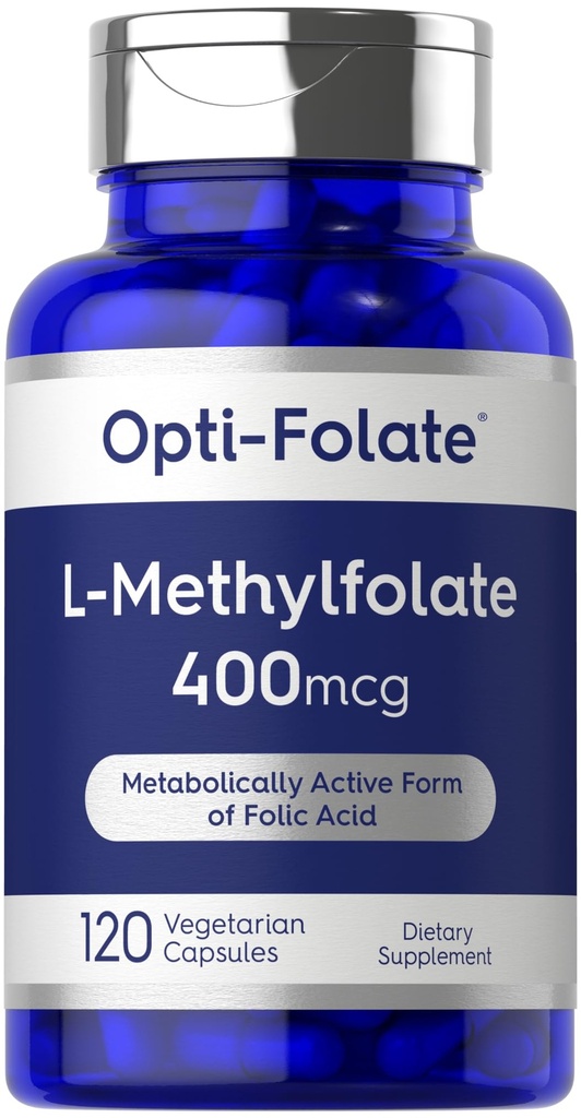 קרליל L Methylfolate 400 mcg | 120 קפסולות צמחוניות | אופטימיזציה והפעלה Methyl Folate | Non-GMO & Gluten Free Supplement