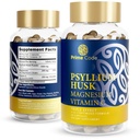 קוד ראשוני [3 ב 1] Psyllium Husk כמוסות עם Magnesium Citrate ו ויטמין C | Psyllium Husk קפסולות 1000mg | Magnesium Citrate 200 מ"ג | ויטמין C 250 מ"ג | Non-GMO | Gluten & Soy Free | Vegan