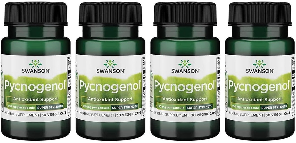סוונסון Ultra Pycnogenol - Superחוזק 150 מ"ג 30 Veg Caps 4 Pack