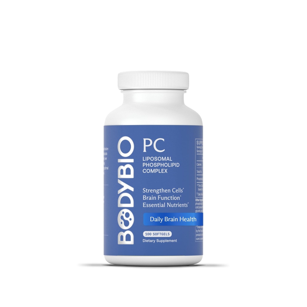 PC BodyBio - Phosphatidylcholine לבריאות המוח, בהירות נפשית, פונקציונליות קוגניטיבית, תיקון סלולרי והזדקנות בריאה, תרכובת Phospholipid עבור Gentle Daily Detox